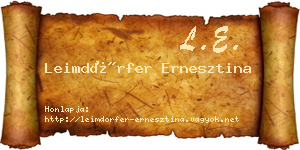 Leimdörfer Ernesztina névjegykártya
