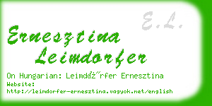 ernesztina leimdorfer business card